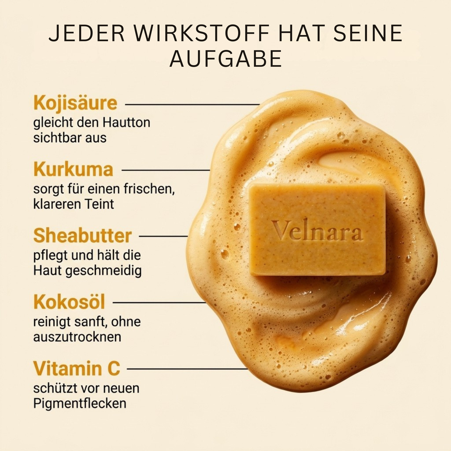 Velnara - Aufhellende Naturseife