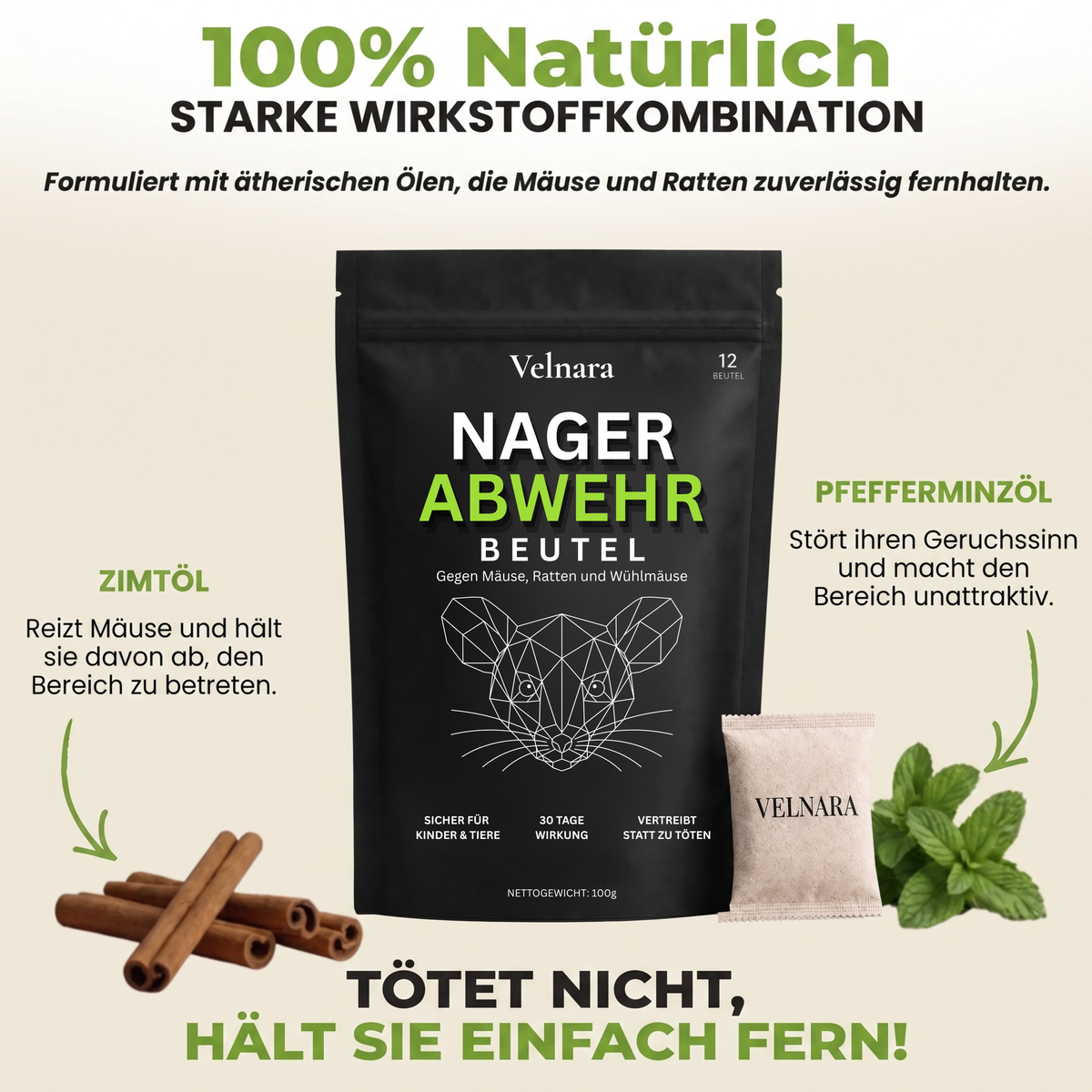 Nagerabwehr-Beutel